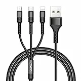 RAVIAD Multi Cavo di Ricarica, 3 in 1 Multiplo Cavetto Micro USB Tipo C Nylon Intrecciato Cavo di Ricarica USB per Phone XS/XR, Samsung Galaxy/Huawei/Honor/XiaomiNexus 6P 5X/Google Pixel/LG