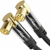 KabelDirekt Cavo antenna 4K, cavo TV a 90°, cavo TV con connettore in metallo infrangibile per la TV digitale e analogica - 1 m connettore ad angolo su presa ad angolo per DVB-C/DVB-T/DVB-S, Nero
