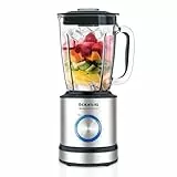 Taurus Optima Magnum 1200 - Frullatore con caraffa in vetro capacità 1,75 lt., 1200W. Lame a 6 coltelli in grado di tritare anche il ghiaccio, 5 velocità variabili