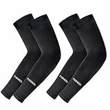 skytowards 2 Paia Manicotti Braccio UV Protezione Manicotti Braccia Anti UV Manicotto Compressione Braccio Nero per Ciclismo Pesca Basket Corsa Lavoro all'Aperto