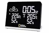 National Geographic, stazione meteorologica multi colour con display LCD true black da 256 colori, temperatura interna/esterna e umidità dell'aria e grafica 12 ore trend meteorologico, colore: nero