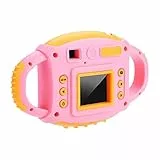 VBESTLIFE Macchina fotografica dei bambini, 1.8 'Mini regalo della macchina fotografica del giocattolo della videocamera digitale creativa HD con il disegno di gomma molle per i bambini(Rosa)