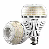 SANSI Lampadina LED a Risparmio Energetico E27, 27W (equivalenti a 250W), 3000K Luce Bianco, Alta lLuminosità 4000 lumen, Non Dimmerabile, Angolo del fascio di 270°, Ø7.7 * 12cm, Confezione da 2