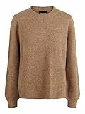 PIECES Pcjanita Noos BC-Maglia di Lana con Scollo Rotondo Maglione, fossile, M Donna