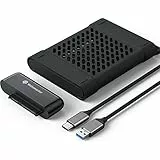 Yottamaster Adattatore da USB3.0 a SATA con custodia in silicone per SSD, connettore del cavo di conversione del disco rigido per HDD/SSD da 2,5 pollici SATA III/II/I, supporto UASP, con cavo da 0,5 m