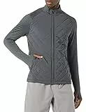 Amazon Essentials Giacca Active Trapuntata ed Elasticizzata dalla vestibilità Aderente Uomo, Carbone, M