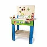 Hape Master Workbench , Award-Winning Kid's Wooden Tool Bench Toy Pretend Play Creative Building Set, Height Adjustable 35 Piece Workshop for Toddlers