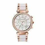 Michael Kors Orologio Parker da donna, movimento cronografo al quarzo, cassa in acciaio inossidabile oro rosa da 39 mm con bracciale in acetato e acciaio inossidabile, MK5774