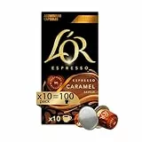 L'Or - Capsule Caffè Espresso Caramel - 100 Capsule in Alluminio - Intensità 8 - Compatibili con Macchine Nespresso - 10 Pacchetti da 10 Capsule (Totale 100 Capsule)