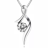 B. Catcher - Collana da donna in argento 925 con zirconi cubici e ciondolo, regalo perfetto per compleanni, feste, matrimoni, San Valentino