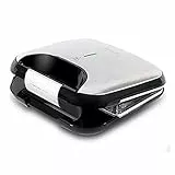 Cecotec Tostapane Rock'Toast Fifty-Fifty. Rivestimento antiaderente, Superficie triangoli, manico isolato, vano porta-cavo, 750 W