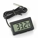 ARCELI Termometro Digitale LCD Monitoraggio della Temperatura con sonda Esterna per Frigorifero Frigorifero congelatore Acquario - Nero