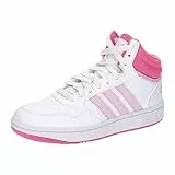 adidas Hoops Mid, Scarpe-Medio, Bianco (Ftwr White/Orchid Fusion/Lucid Pink), 34 EU