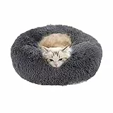 Cozywind Cuccia per Gatti e Cani Rotondo Letto per Cane Gatto Morbida Interno Ciambella per Animali Domestici in Peluche Cuscino Pelosa per Gatti Cani Piccoli Media (50cm, grigio)