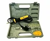 Pirografo Pirografi Incisore 30W con Cassetta in Plastica 5 Punte di Ottone per Lavori su Legno Sughero e Cuoio