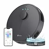 LEFANT M1 Robot Aspirapolvere Lavapavimenti con Mappatura,Navigazione LDS,4000 Pa Potente Aspirazione,150 min,Zona Vietata,Aspirapolvere Robot Sottile da Diam 32 cm Controllo App/Alexa,Grigio