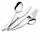 Lagostina Luisa, Set Servizio Posate monoblocco per 6 Persone, Acciaio Inox 18/10, 24 Pezzi (6x forchetta, coltello, cucchiaio, cucchiaino)