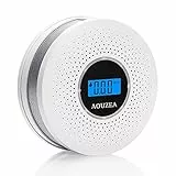 AOUZEA Rilevatore Monossido di Carbonio, Rilevatore Fumo a Bassa Energia E alta Sensibilità con Display Digitale LCD, 2 In 1 Rilevatore di Fumo e Monossido di Carbonio