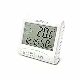 medisana HG 100, igrometro digitale per uso interno, termometro con umidità, temperatura ambiente, tempo, visualizzazione dell'umidificazione dell'aria interna