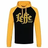 Leffe Licenza Ufficiale Washed Wordmark Baseball Felpa con Cappuccio (Nero-Giallo), Medium