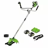Greenworks GD24X2BCBK4x Decespugliatore a Batteria con Motore Brushless, Ampiezza Taglio 38cm