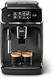 Philips Macchina da caffè automatica Series 2200, 2 bevande, Pannarello classico, Macine 100% ceramica, Display touch intuitivo, Filtro AquaClean, My Coffee Choice, Nero Lucido (EP2220/10)