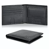 Eono Essentials Portafogli RFID in pelle-borsa sottile con tasca portamonete con cerniera per uomo