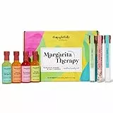 Thoughtfully Cocktails, Set regalo per cocktail e cocktail di Margarita, pre-misurati, include 4 miscelatori Margarita aromatizzati alla frutta e 3 sali aromatizzati, set da 7 pezzi (senza alcool)