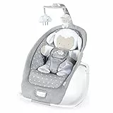 Ingenuity, Sdraietta E Dondolo Per Bambini, Cuddle Lamb, Con Vibrazione, Arco Di Gioco Con 2 Peluche, Grigio, 43.7 X 78.1 X 74.2 Cm