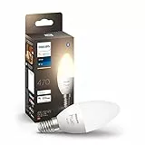 Philips Hue White Lampadina Smart LED Smart, Bluetooh, Attacco E14, 4.5W, Dimmerabile, Luce Bianca Calda, Bianco