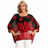 OKSakady Camicetta Estiva da Donna Camicetta in Chiffon Taglie Forti Camicia Elegante e Casual con Stampa Floreale