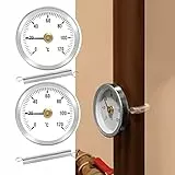 WTpin 2 Pezzi Termometri per Tubi di Riscaldamento, Termometro per Tubi, 0 a 120 °C, 63 mm, con Molla Bimetallica