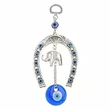 Garneck Malocchio Blu Turco con Amuleto Decorativo da Parete con Elefante Portafortuna Ornamenti Appesi Protezione E Regalo di Benedizione Portafortuna, per Inaugurazione della casa