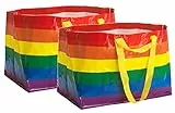 Ikea KVANTING (FRAKTA) - Borse da trasporto grandi da 71 l Pride Rainbow riutilizzabili, set di 2