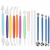 TANCUDER Set di 14 Pezzi Strumenti per Modellare Torte Strumenti di Modellazione a Sfera in Metallo Multifunzioni Utensili per Modellare Argilla Dolci Pasta di Zucchero (Multicolore)