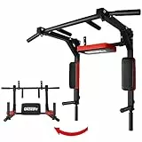 ONETWOFIT Sbarra Multifunzione per trazioni da Fissare al Muro/Barra per Chin Up, Dip Station per Allenamento in Palestra a casa al Coperto OT126