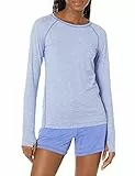 Amazon Essentials Maglia Girocollo a Maniche Lunghe Elasticizzata Tecnica Spazzolata (Taglie Forti Disponibili) Donna, Porpora Tintura Policromatica, L