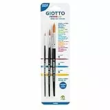 Giotto- Set 3 Pennelli Taklon 500, Colore Neutro, 025000