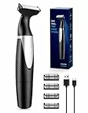 Glangeh Regolabarba Uomo, Tipo-R Lama di Sicurezza Rasoio Elettrico Barba, Ricaricabile Rasoio Barba con 4 Pettini, Taglia per Rifinitore Barba e Peli del Corpo, Uso Umido e Secco, Idea Regalo