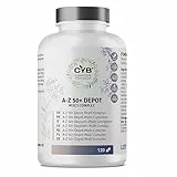 CYB | A-Z 50+ Multivitaminico - Minerali e Nutrienti Essenziali per Anziani - 120 Compresse per 4 Mesi - 1 Compressa al Giorno - Multivitaminico Completo - Vegetariano