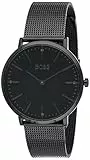 Boss Orologio Analogico al Quarzo da Uomo con Cinturino in Maglia Metallica in Acciaio Inossidabile Nero - 1513542