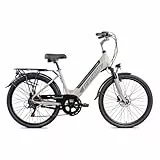LEGNANO - Bici Elettrica ARIA 28' City Bike Uomo/Donna con Motore Centrale, Walk Assist e Sospensione Anteriore - Bicicletta Elettrica con Display e Cambio Shimano- City E Bike Autonomia 60km (Bianco)