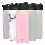 Simple Modern Kona Collection - Tazza termica da viaggio con coperchio a scatto, riutilizzabile, a tenuta stagna, in acciaio inox, collezione Kona, 470 ml, colore: rosa cipria