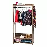 Iris Ohyama, Appendiabiti per bambini, Appendiabiti per bambini con ripiano, Organizzatore di vestiti per bambini, Modulare, Contemporaneo, Solido, Scuola, Camera da letto, Ingresso - KWR-1 - Marrone