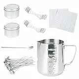 Kit per Realizzare Candele, Weinsamkeit Kit per Candele, Fabbricazione Candele Kit DIY Set Regalo, Vasetto per Versare, Barattoli di Candela, 50 Stoppini, 50 Adesivi Stoppini, Portacandele E Cucchiaio