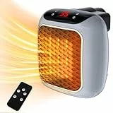 Stufetta Elettrica Basso Consumo PTC Ceramica, Mini Termoventilatore 800W 2 Modalità, Stufa Elettrica Spina con Protezione da Surriscaldamento Telecomando,12 Timer per Ufficio, Casa, Soggiorno, Bagno