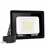 Jefedana faretto led da esterno 50W 3000K Bianco Caldo faretti led esterno 5000LM faretti a led da esterno IP66 Impermeabile Super Luminosa faretto da esterno Lampada per Giardino, Cortile, Garage
