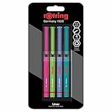 rOtring Penne a punta fine, 0,4 mm, penne da colorare per scrivere e disegnare, senza plastica, colori assortiti, 4 pezzi