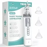 Aspiratore Nasale Neonato Elettrico, Ricaricabile Aspiratore Nasale con aspirazione a 3 livelli regolabili & 3 Punte In Silicone, Musica e Leggera Funzione Calmante per Neonati e Bambini