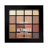 NYX Professional Makeup, Palette Ombretti Ultimate Shadow,Pigmenti Pressati, 16 Tonalità, Effetto Opaco, Satinato, Metallico, Tonalità: Warm Neutrals